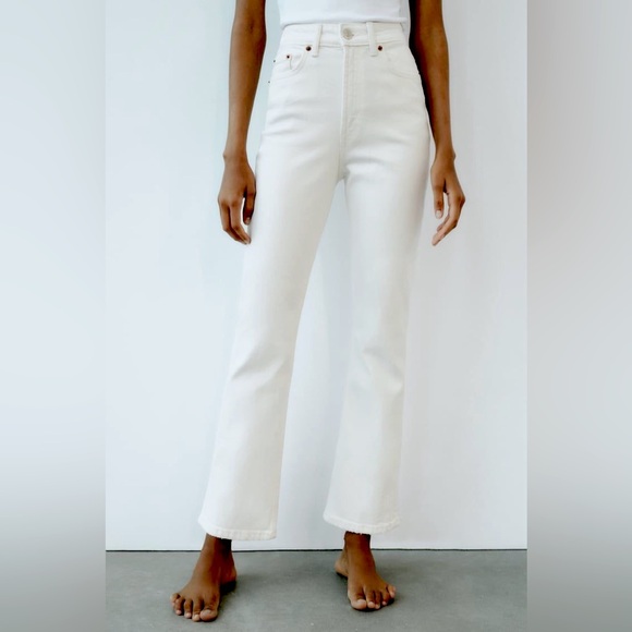 Zara Ecru Stove Pipe Jeans - Picture 2 of 6